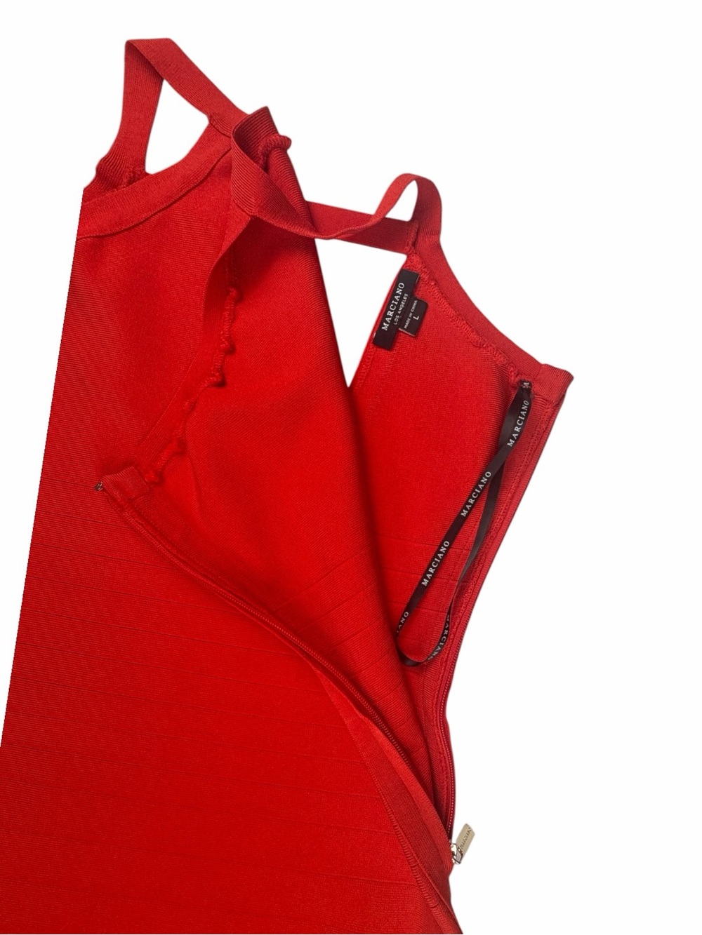 Marciano GUESS Women’s Escape Red Bandage Mini Dress In Size Large - Picture 7 of 10